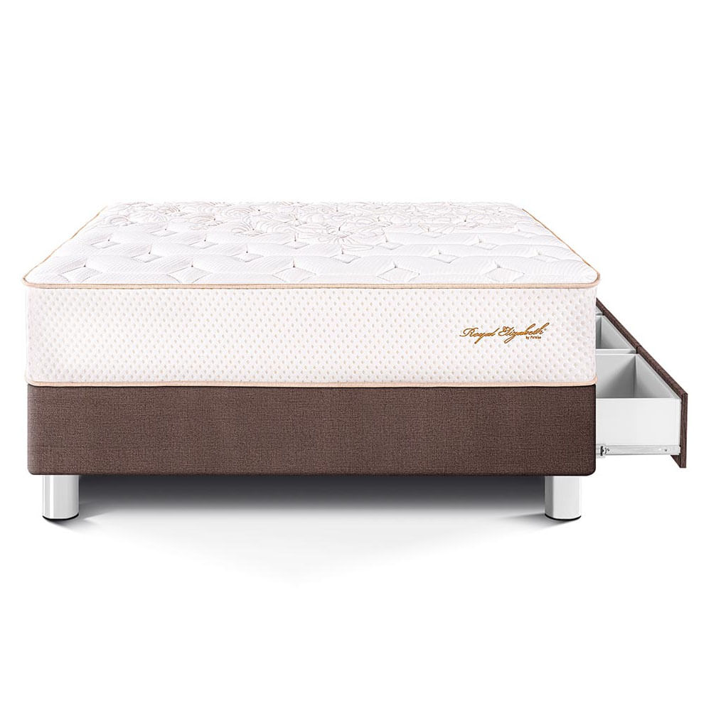 Cama Royal Elizabeth con Cajones 1.5 Plaza Chocolate