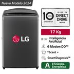 Lavadora Carga Superior LG WT17BV6T 17 Kg AI DD Negro