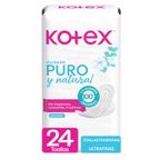 Toallas Higiénicas Kotex Puro y Natural 24un