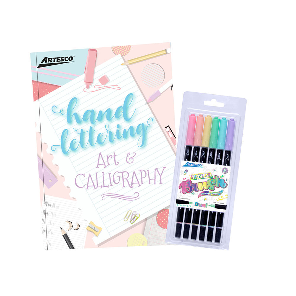 Pack Hand Lettering Artesco + Marc Brush Past x6 - Metro.pe