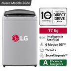 Lavadora Carga Superior LG WT17DV6T AI DD 17 Kg Gris