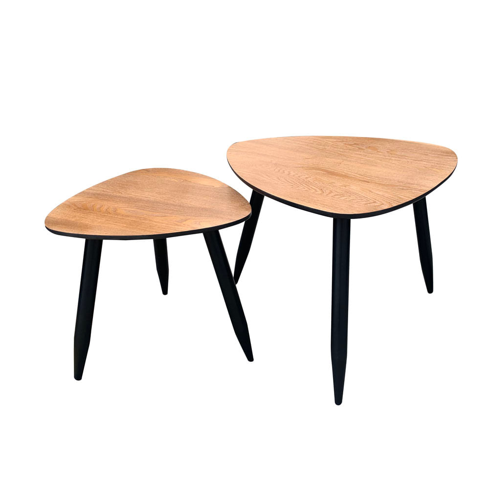 Set 2 Mesas M+Design Einar Negro/Madera