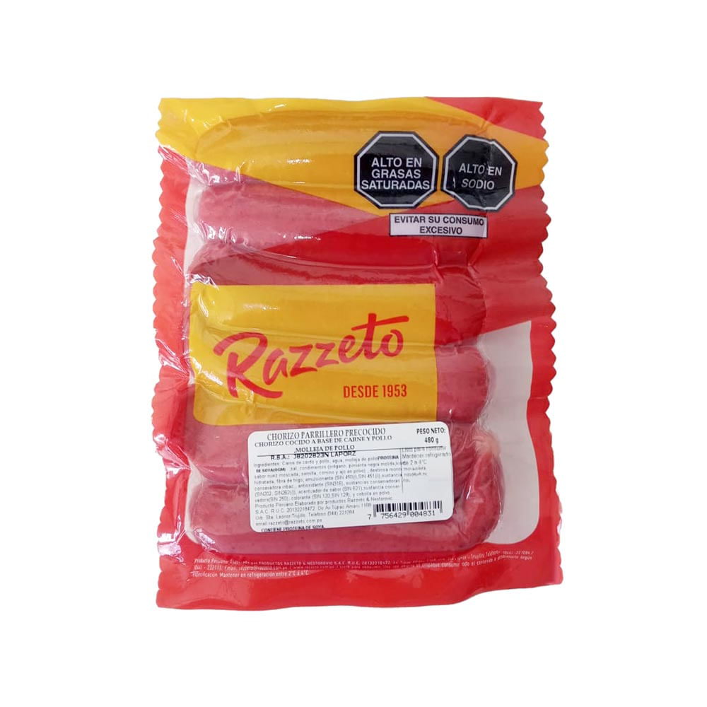 Chorizo Parrillero Razzeto 480g