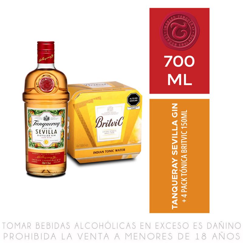 Gin-Tanqueray-Flor-de-Sevilla-Botella-700ml-Fourpack-Agua-T-nica-Britvic-Lata-150ml-1-248557