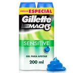 Twopack Gel de Afeitar Gillette Mach3 Sensitive 200ml