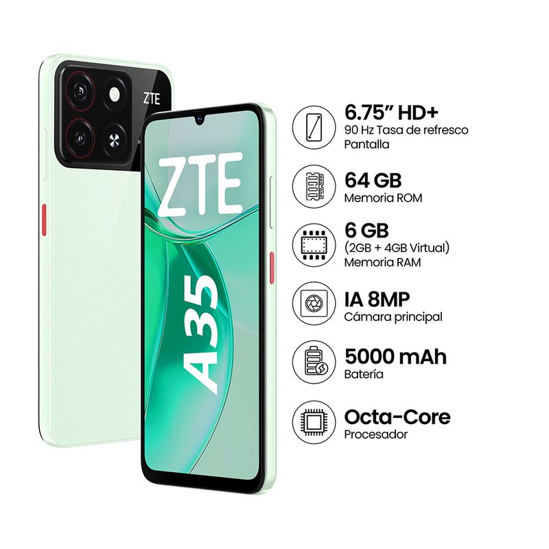 Smartphone-Zte-A35-64Gb-2Gb-Green-1-284107
