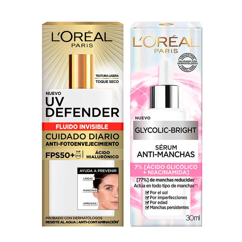 Pack-Loreal-S-rum-Glycolic-Bright-UV-Defender-Fluido-Invisible-1-284180