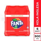 Sixpack Gaseosa Fanta Kola Inglesa Botella 500ml