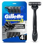 Máquina de Afeitar Desechable Gillette Prestobarba3 Carbono 4un