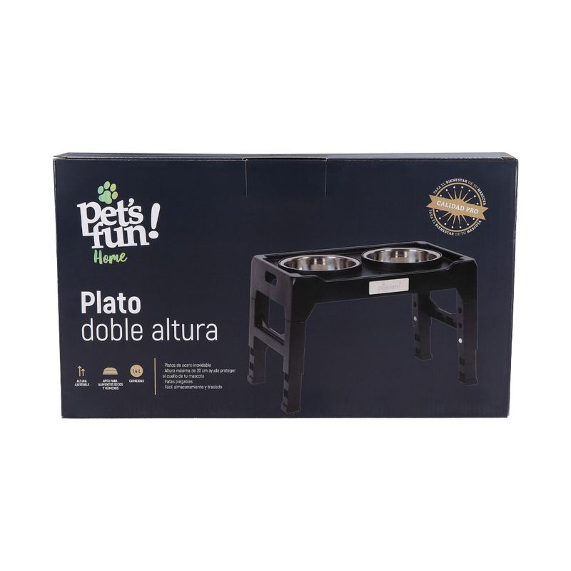 Plato-Pet-s-Fun-Doble-Alto-Altura-Ajustable-1-4Lt-Pro-4-267329