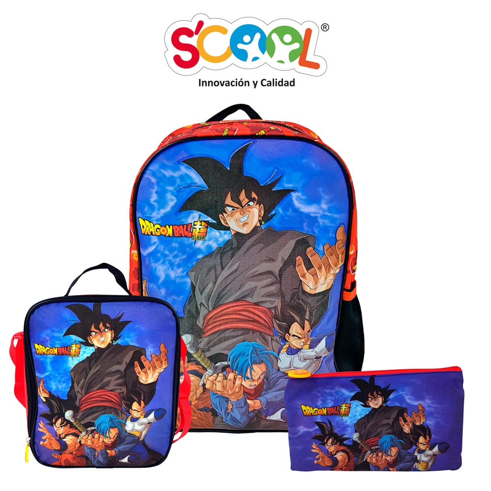 Set Mochila Scool Tela PVC Dragon Ball