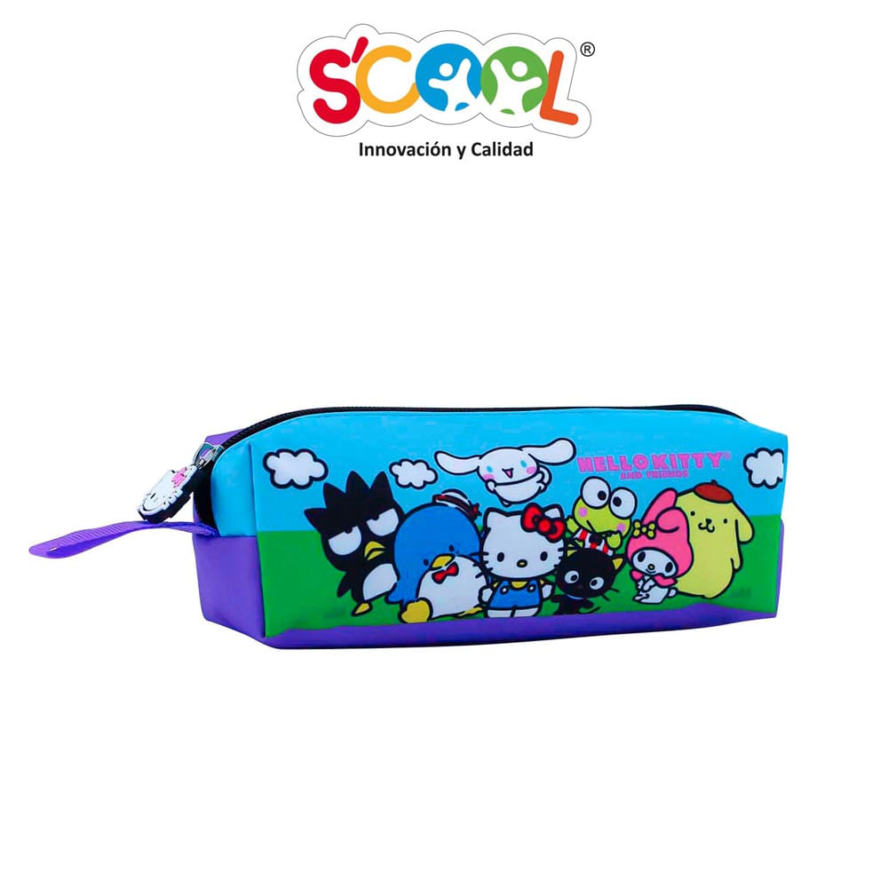 Cartuchera Rectangular Scool Tela Hello Kitty Friends