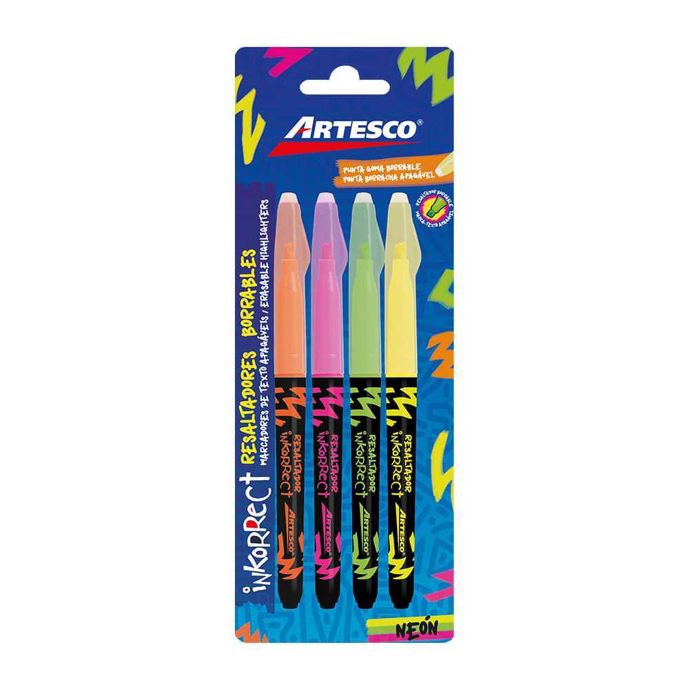Resaltador Artesco Inkorrect Neón 4un