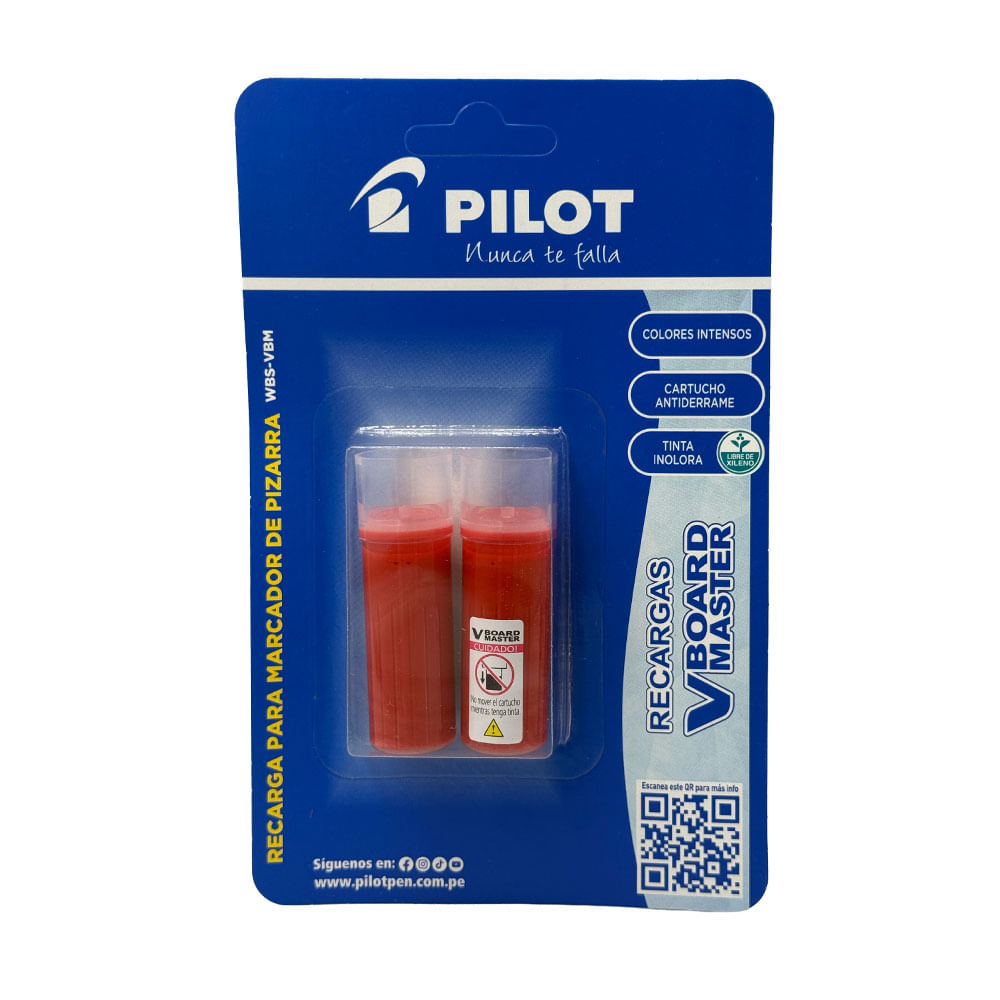 Refill Marcador de Pizarra Pilot Rojo 2un