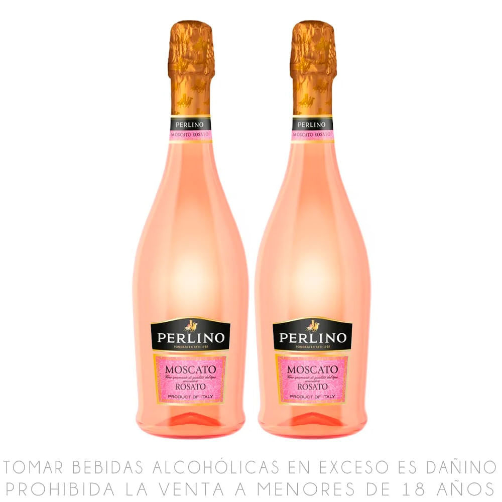 Twopack Espumante Rosé Perlino Moscato Botella 750ml