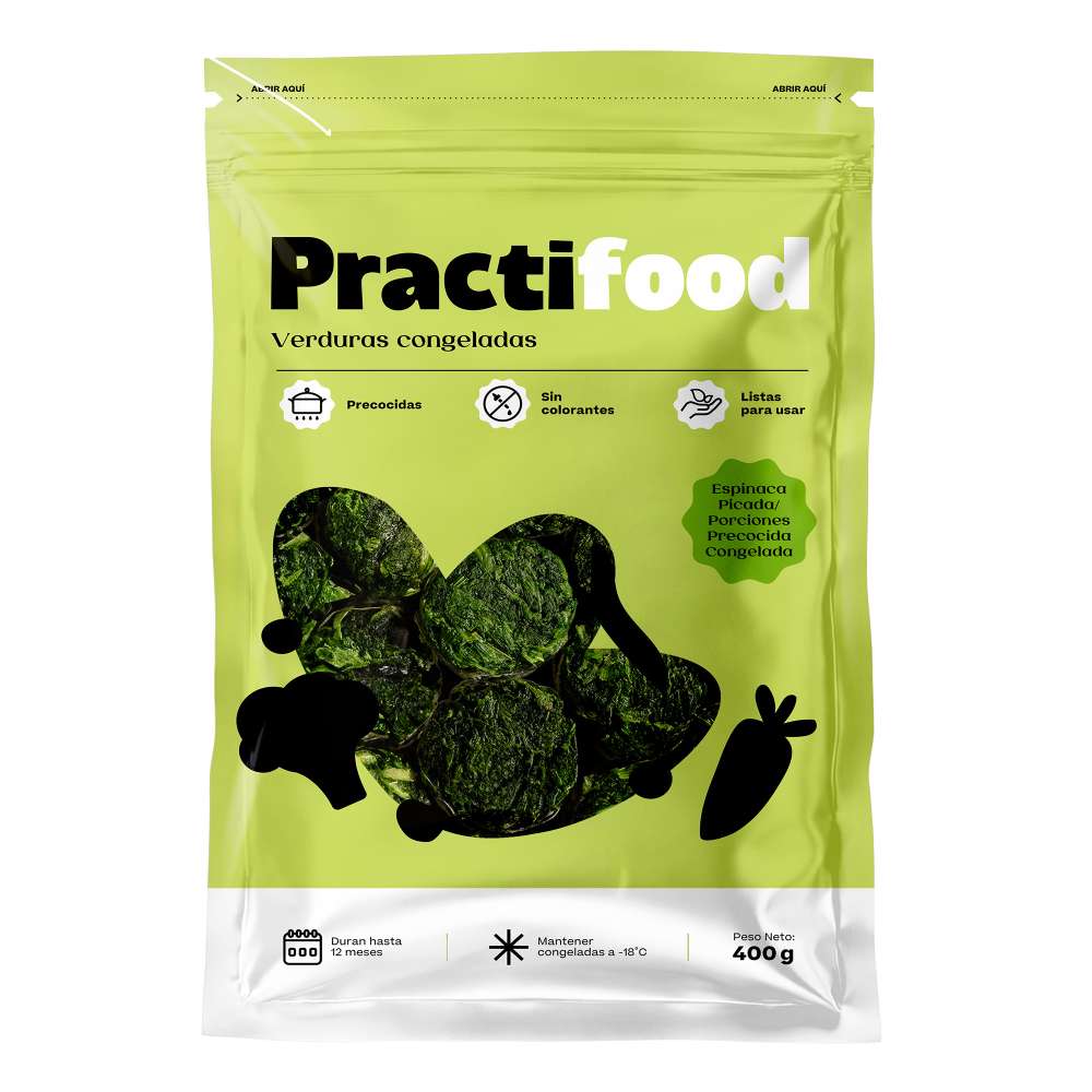 Espinaca Porcionada Precocida Practifood 400g