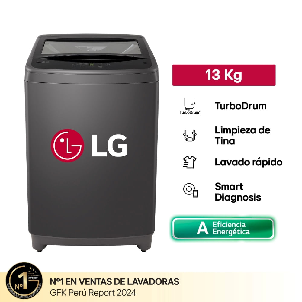 Lavadora LG WT13BVTB 13Kg Turbodrum Negro Claro