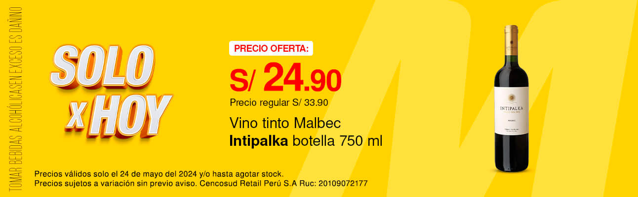 Vino Tinto Malbec Intipalka Botella 750ml