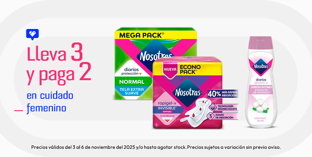 Lleva 3 y paga 2 en cuidado femenino