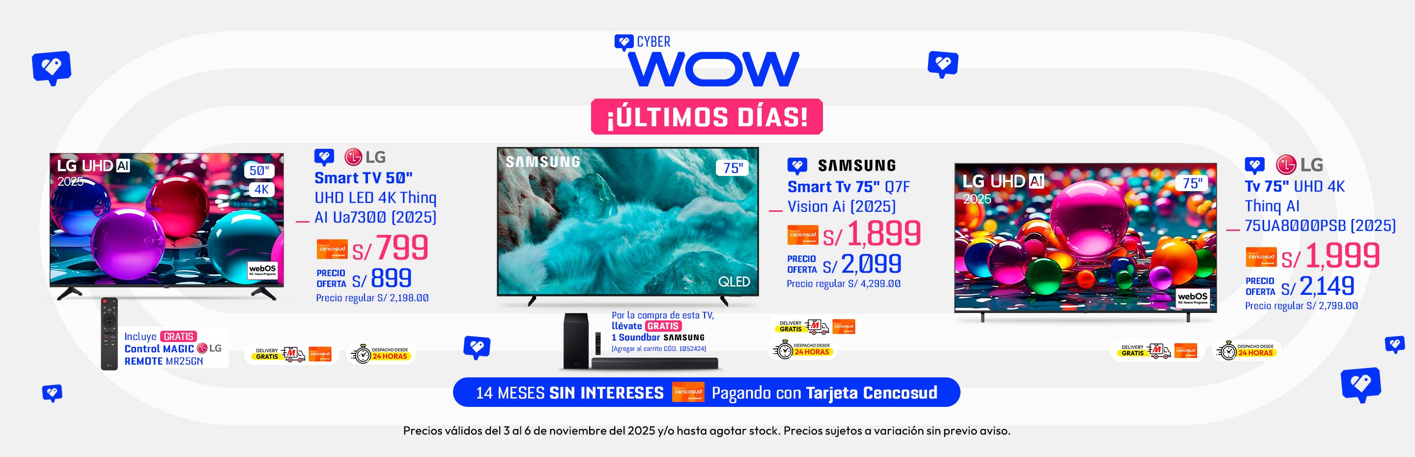 Televisor LG LED UHD 50" 4K Thinq AI UA7300 (2025) + Magic Remote MR25GN