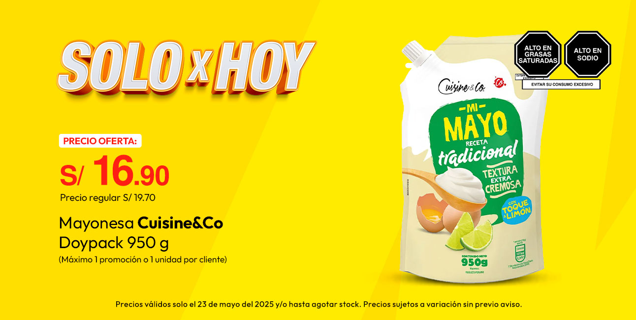 Mayonesa Cuisine & Co Doypack 950 g (Máximo 1 promoción o 1 unidad por cliente)
