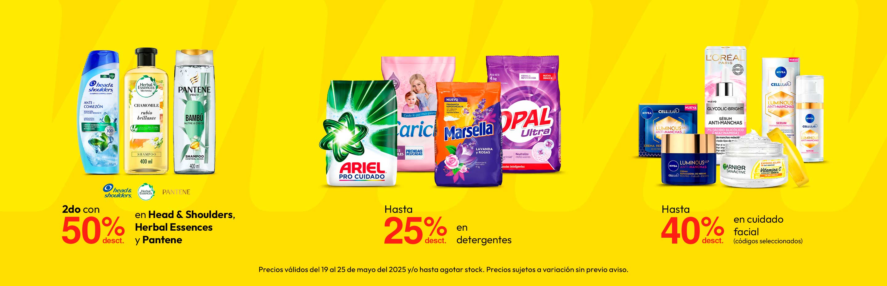 2Do con 50% desct Head & Shoulder, Pantene y Herbal Essences