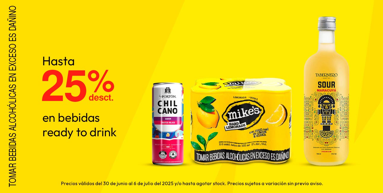 Hasta 25% desct. en bebidas ready to drink 