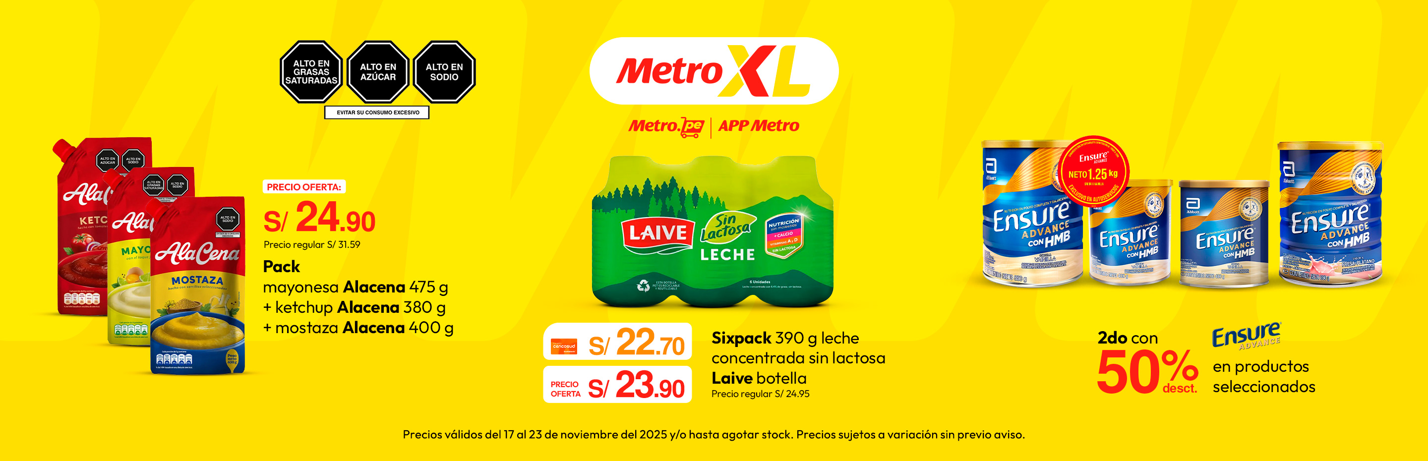 Pack Mayonesa Alacena 475g + Ketchup Alacena 380g + Mostaza Alacena 400g