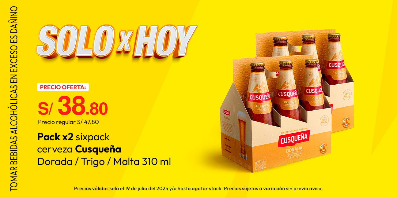 Pack x2 Sixpack Cerveza Cusqueña Dorada/Trigo/Malta Bt 310ml