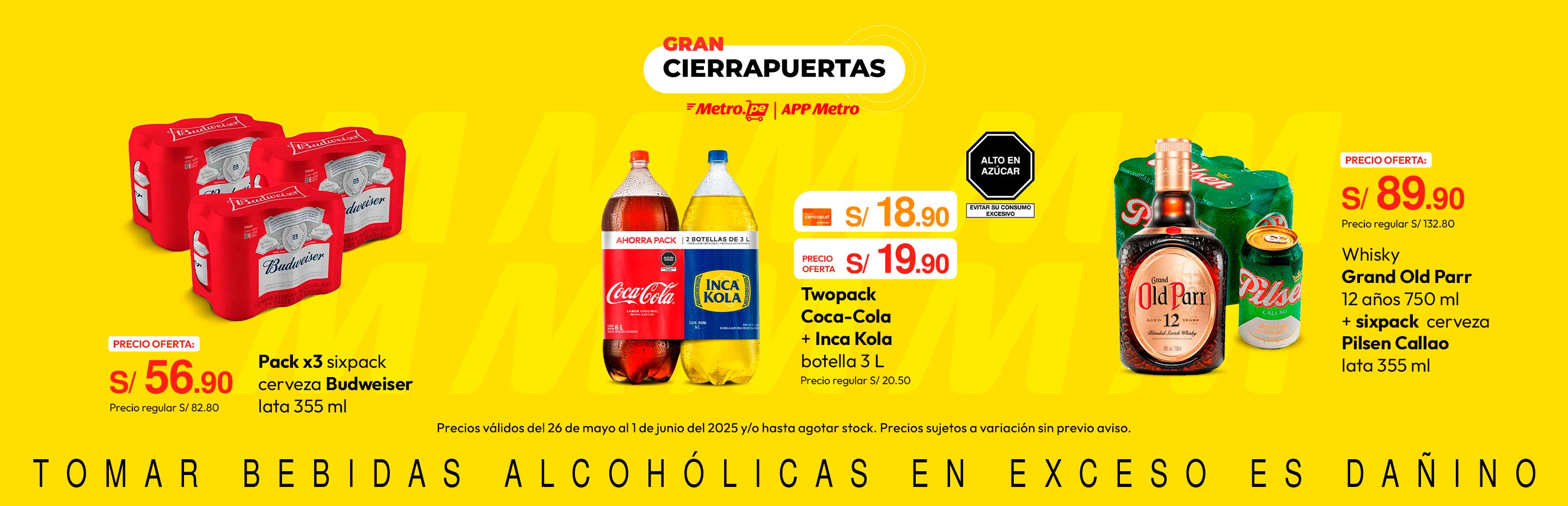 Pack x3 Sixpack Cerveza Budweiser Lata 355ml