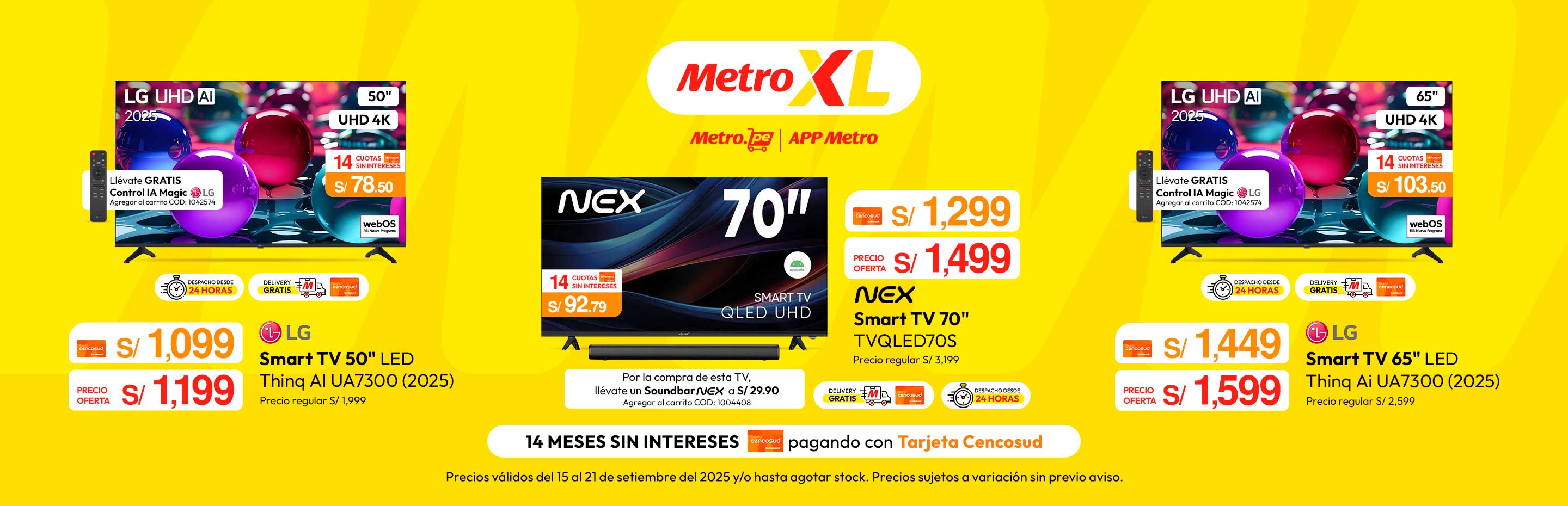 Televisor Smart TV LG Led Uhd 50" 4K Thinq AI Ua7300 2025