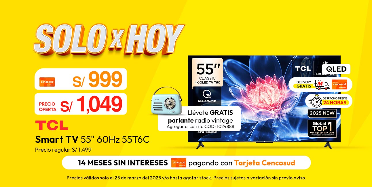 Smart TV TCL 55" QLED Smart 60Hz 55T6C