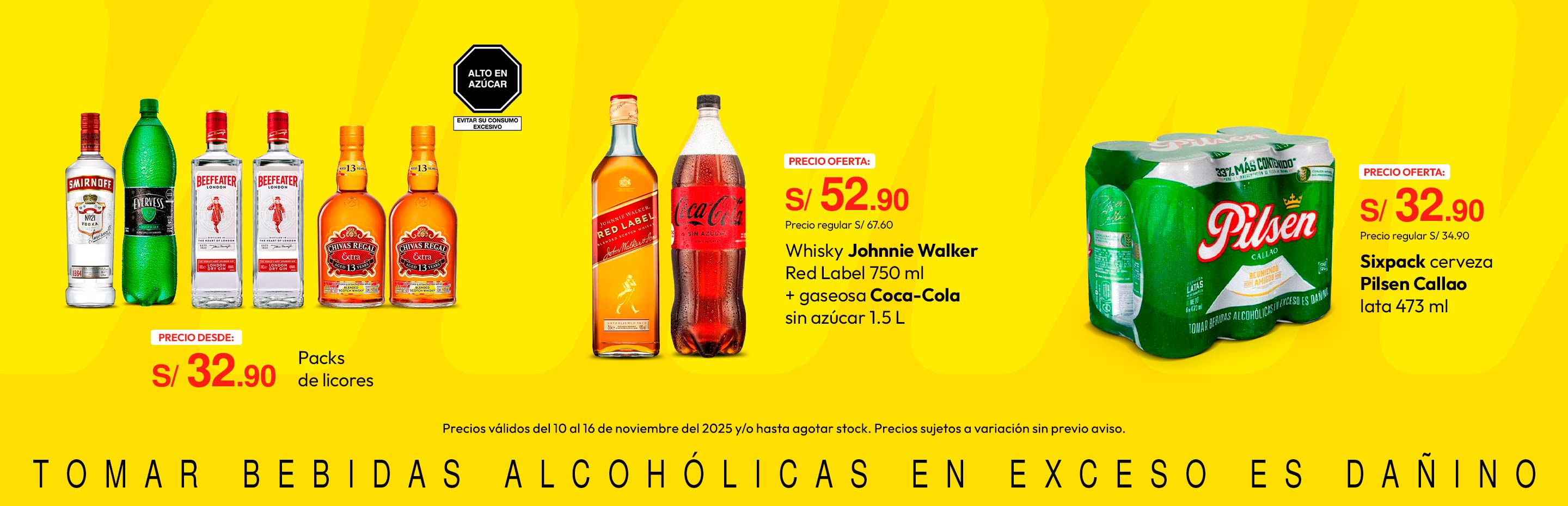 Packs de licores desde 32.90