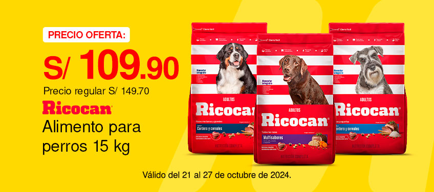 Ricocan alimento para perros 15 kg