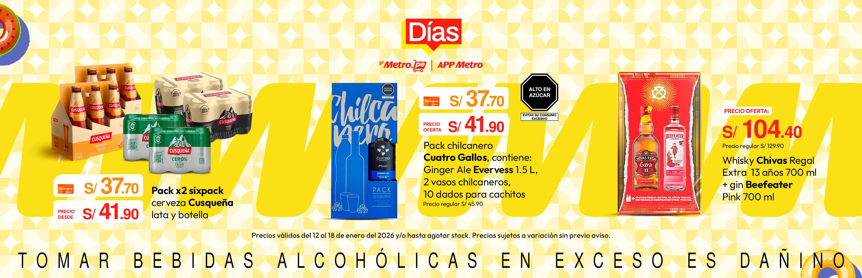 Pack x2 Sixpack Cerveza Cusqueña lata y botella desde S/ 41.90