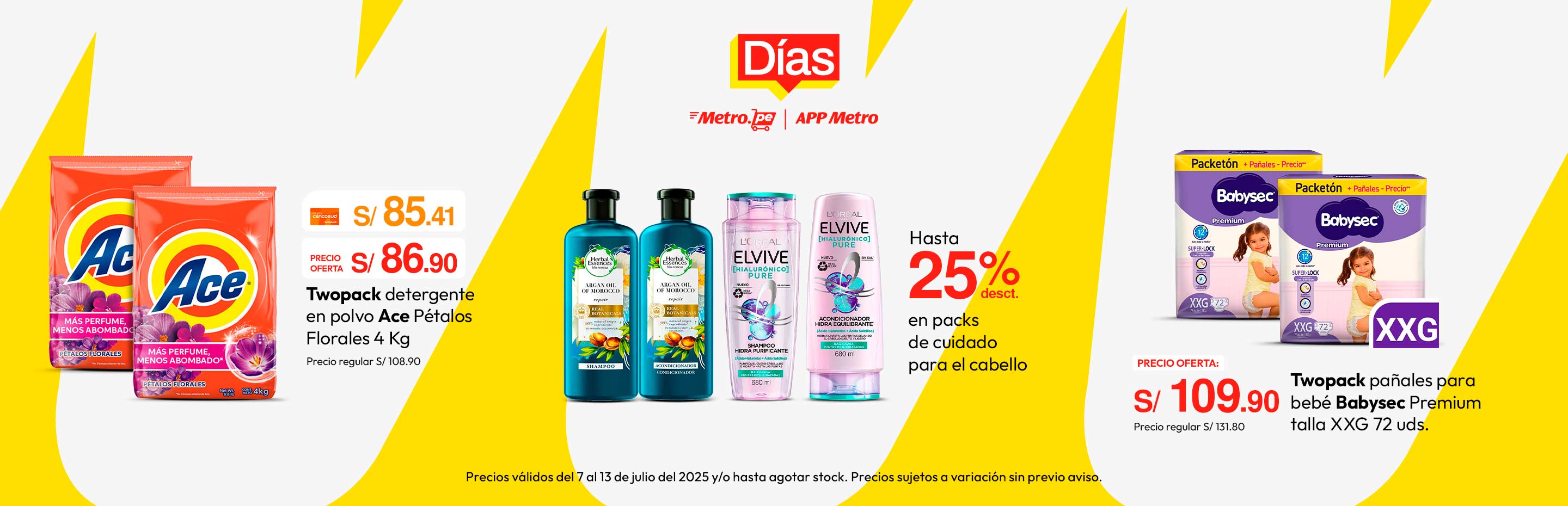 Twopack Detergente en Polvo Ace Pétalos Florales 4kg