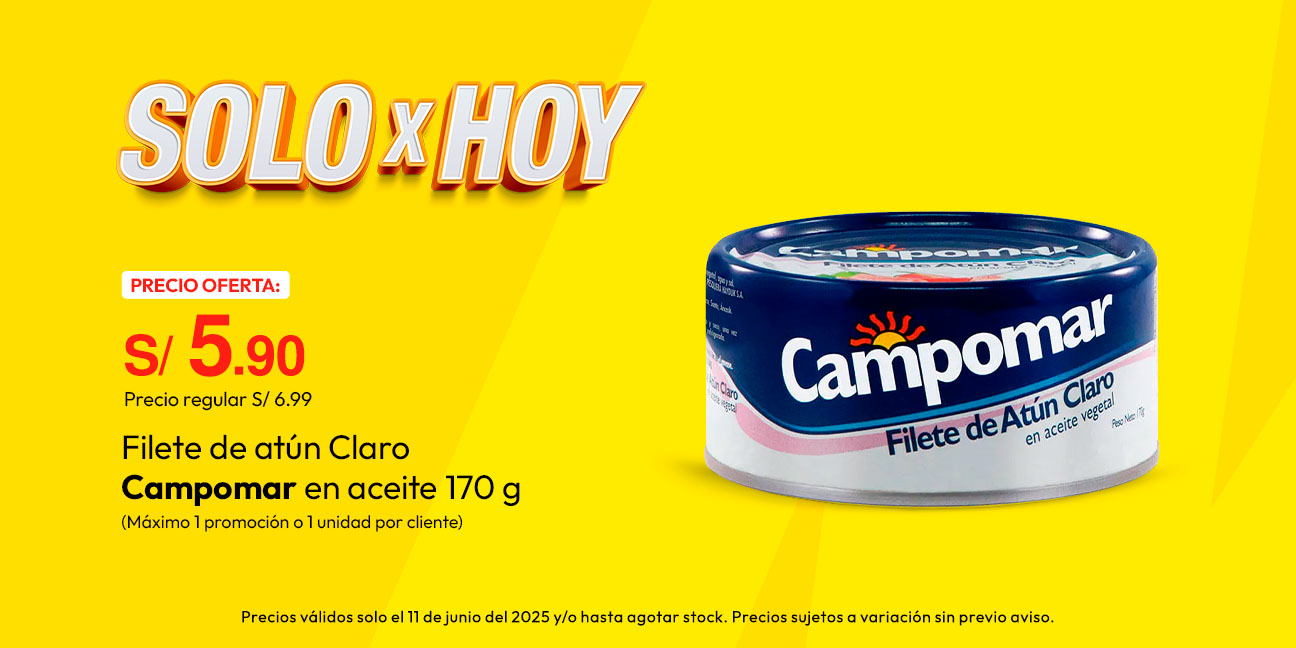 Filete de Atún Claro Campomar en Aceite 170g (Máximo 1 unidad o 1 promoción por cliente)