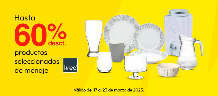 Hasta 60% de desct. productos seleccionados de menaje