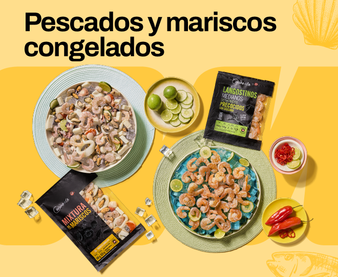 Pescados y mariscos congelados
