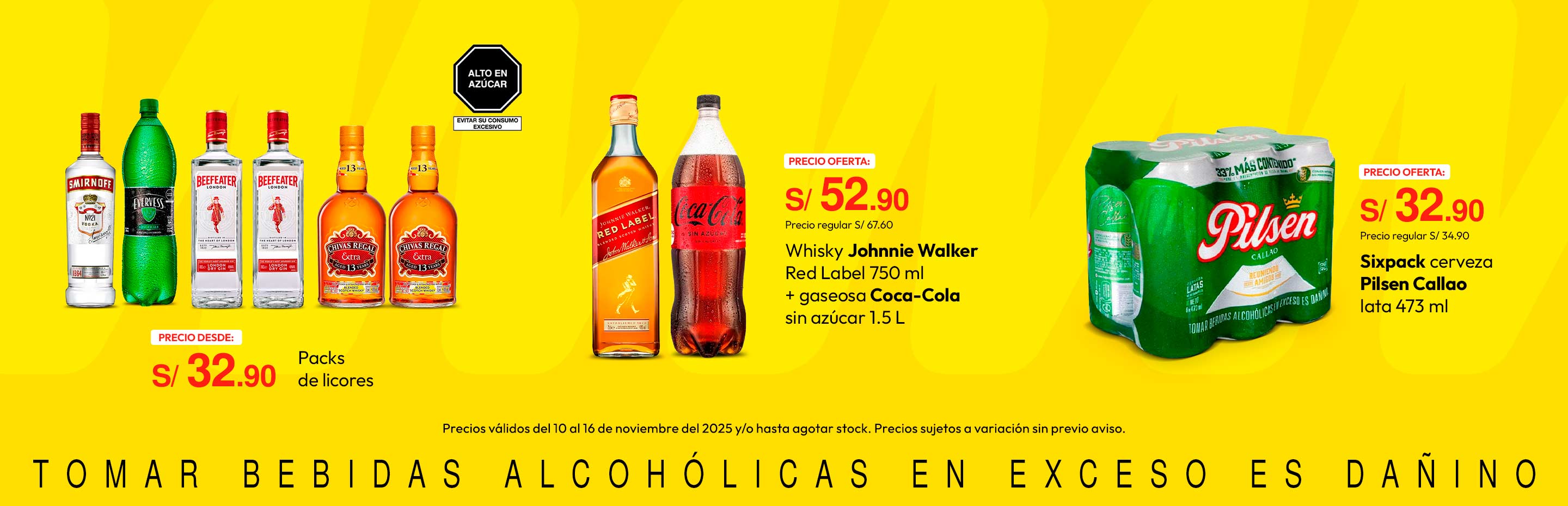 Packs de licores desde 32.90