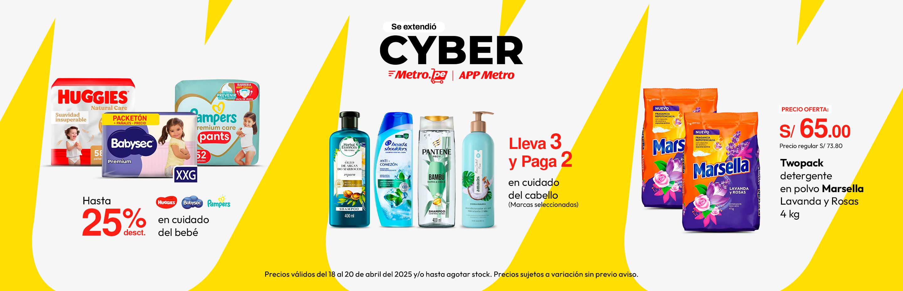 Hasta 25% desct en cuidado del bebe Huggies, Pampers y Babysec 