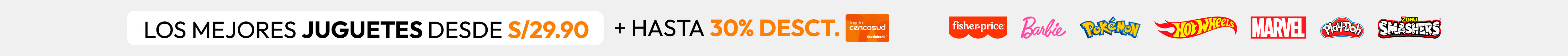 Los mejores juguetes desde S/. 29.90 + hasta 30% de Desct. Con TC