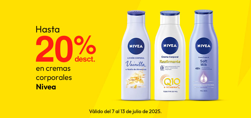 Hasta 20% desct en cremas corporales Nivea