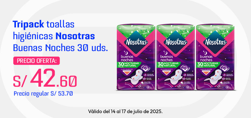 Tripack Toallas Higiénicas Nosotras Buenas Noches 30un