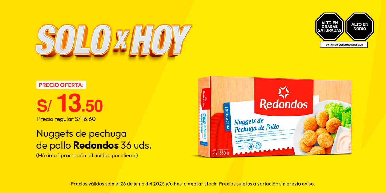 Nuggets de Pechuga de Pollo Redondos 36un (Máximo 1 promoción o 1 unidad por cliente)