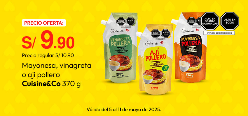 Mayonesa, vinagreta o aji pollero Cuisine&Co 370g