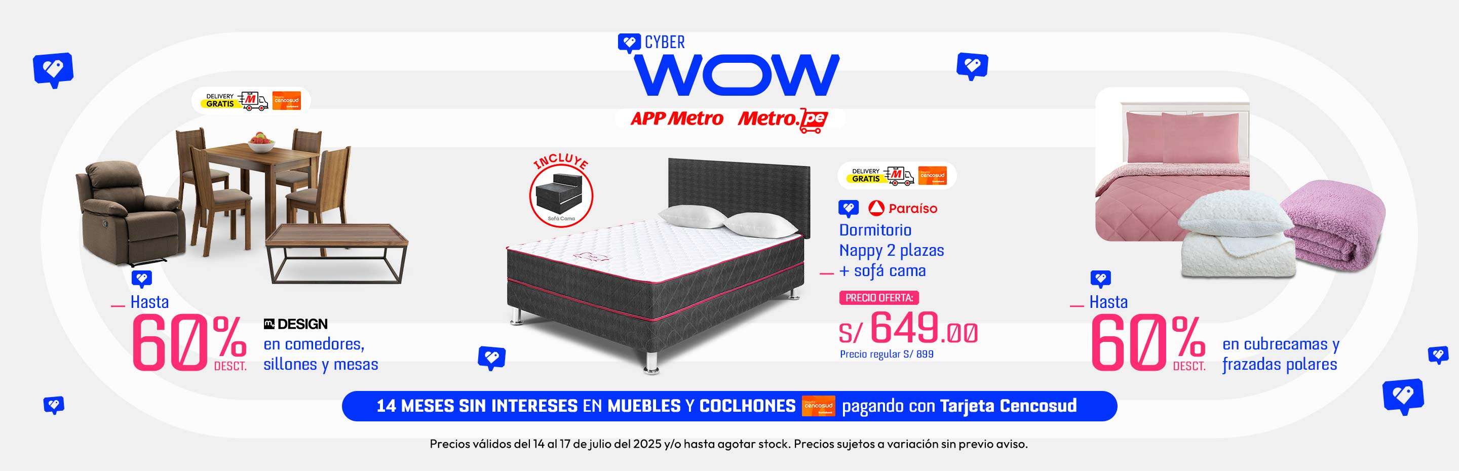 Hasta 60% de Desct. En Comedores, Sillones y Mesas