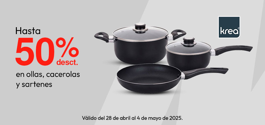 Hasta 50% de Desct. En Ollas, Cacerolas y Sartenes