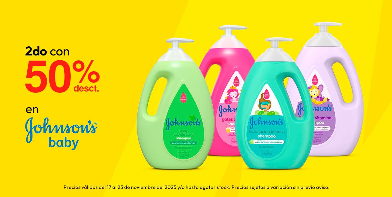 2DO con 50% desct en Johnson´s Baby