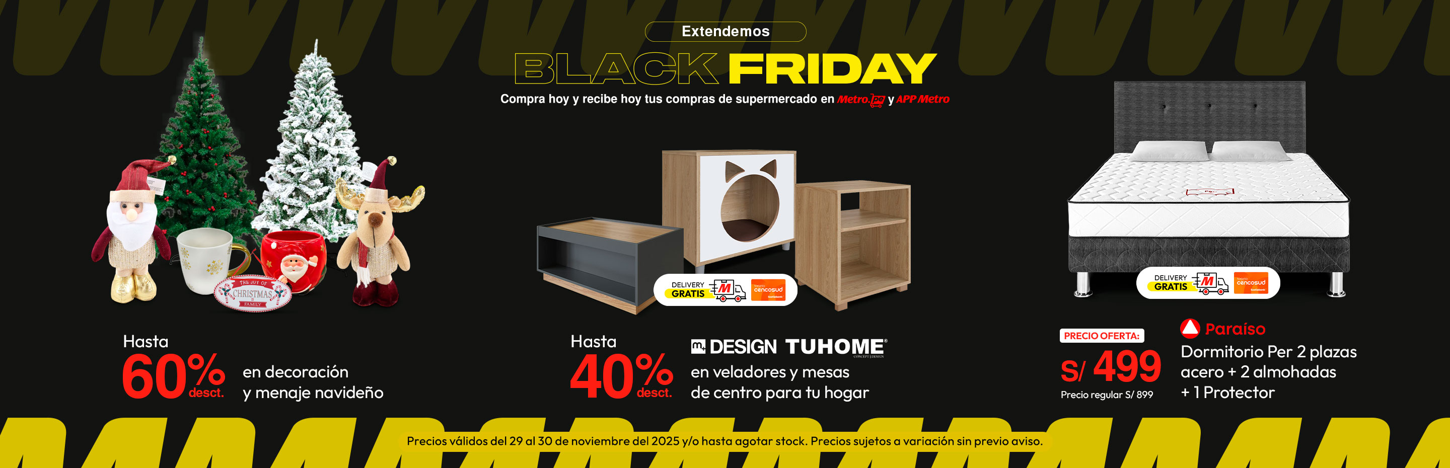 Hasta 60% de Dscto en decoracion y menaje navideño